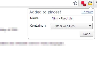 Pages can be bookmarked - added to one of available containers.