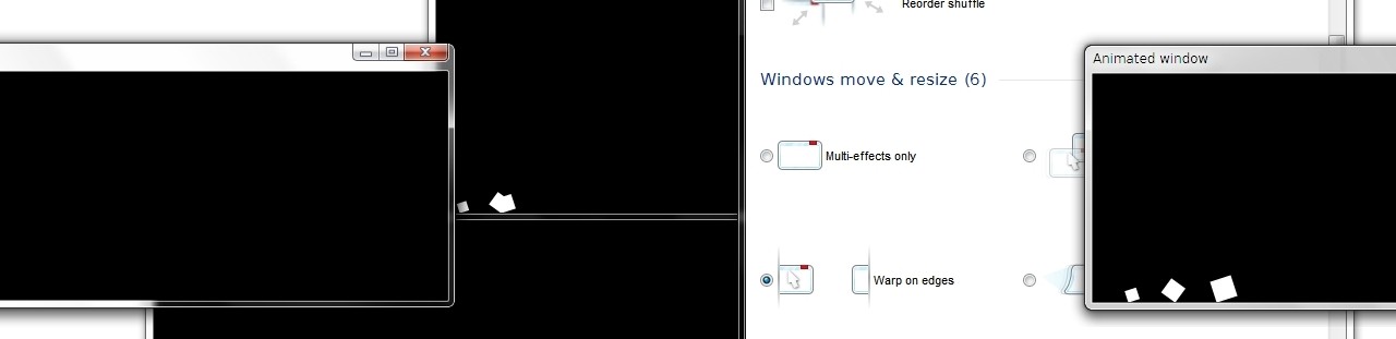 Window is horizontally warped to opposite screen edge as moved outside its bounds.