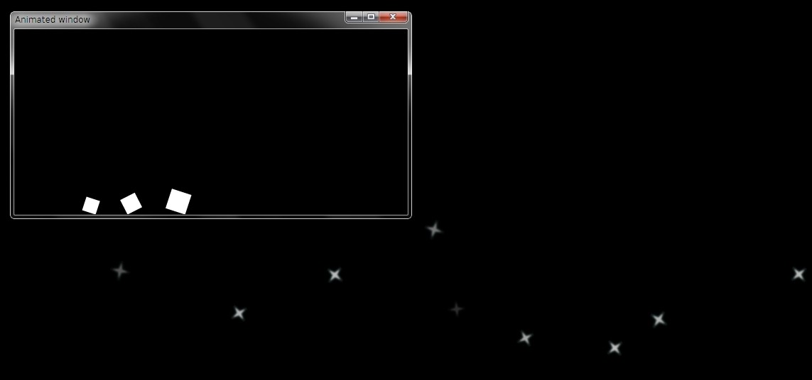 Moved window leaves a trail of twinkling pixie dust.
