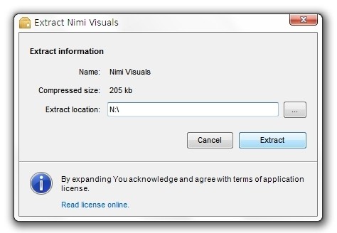 While portable, Nimi Visuals is distributed with self-extracting archive instead of installer.
