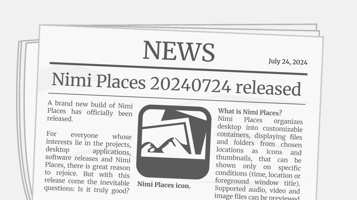 Newspaper front page featuring the lead story covering "Nimi Places 20240724 released".