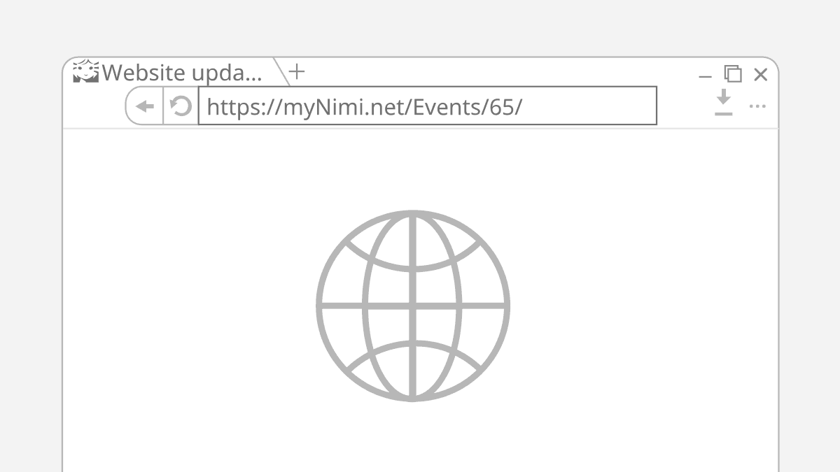 Browser interface with active tab: "Website update - Nimi Pagine 5".