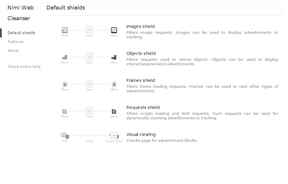 Nimi Web Cleanser — default shields settings of mainline branch